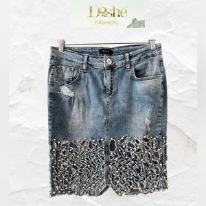 Dishe Jeans skirt light blue washed 97%cotton 3% elasthan